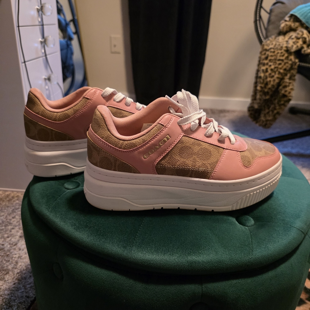 Coach Pink and Brown Women's Sneakers